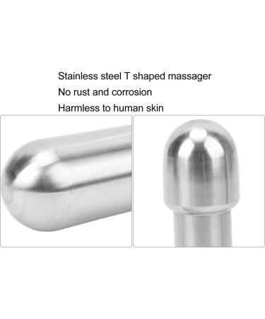 Stainless Steel Trigger Point Massager - T-Bar Deep Tissue Massager for Back Shoulder Leg & Arm Relief | International Shipping - Buy Online on GoSupps.com