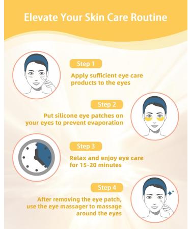 Buy Reusable Under Eye Patches - 2 Pairs Silicone Eye Wrinkle Masks with Metal Applicator & Tin Case - Gold - Buy Online on GoSupps.com