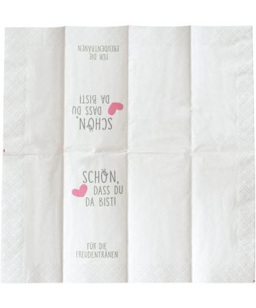10x10 Handkerchiefs - 'It's Nice That You're Here' Grey-Pink for Weddings Baptisms & Communions | International Shipping Available - Buy Online on GoSupps.com