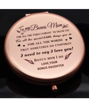 Onederful Bonus Mom Gifts Travel Compact Pocket Mirror - Mother's Day, Christmas, Birthday Ideas - Rose Gold - Buy Online on GoSupps.com