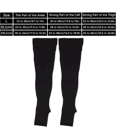20-30 mmHg Medical Compression Stockings for Men & Women - Open Toe Elastic Support for Varicose Veins Swollen Legs Travel & Pregnancy (L) - Buy Online on GoSupps.com