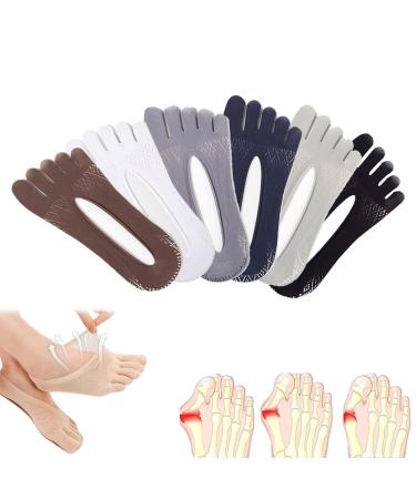 Orthoes Bunion Relief Socks Projoint Antibunions Health Sock Sock Align Toe Socks for Bunion Orthotoe Compression Socks for Swelling Relief Split Toe Orthopedic (6pairs)