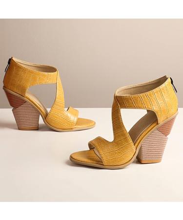 Shop XTZ YGLD Summer Women s Fashion Sandals - Super High Heel Fish Mund Slide Sandals in Yellow Size 5 UK | International Shipping Available - Buy Online on GoSupps.com
