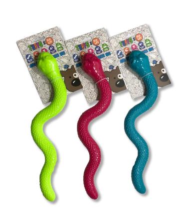 DogLife Tuffs TPR Snake Dog Toy Boredom Breaker Stuff With Treats/Peamutt Butter (Pink) ASSORTED COLOURS (GREEN BLUE OR PINK)