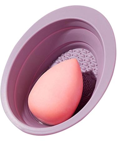 Rianpesn Brush Cleaning Mat - Silicone Foldable Brushes Scrubber Bowl - Compact Washing Supplies For Cleansing Makeup Sponges Brushes & Applicators Purple - Buy Online on GoSupps.com