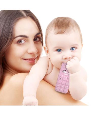 HOPEEYE 2 Pack Silicone Teething Toys for Babies 6-18 Months - BPA Free Mobile Phone Shape Chew Toys - Sensory Toys Set - Pink & Grey - Buy Online on GoSupps.com