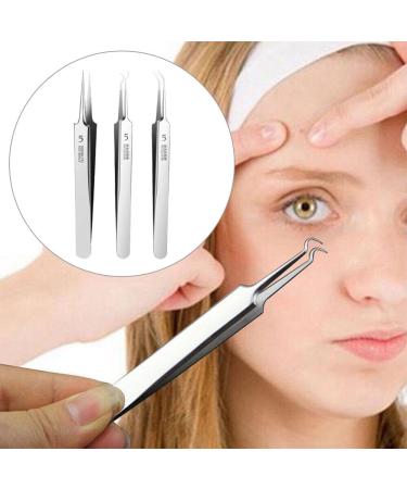 Professional Ultra-fine No. 5 Acne Blackhead Removal Deep Pimples Tool Beauty Face J4E8 Skin Tweezers Ne Clip Cleaner Salon Care Bend Clamp - Buy Online on GoSupps.com