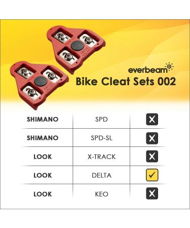 EVERBEAM 9-Degree Float Bike Cleats for Look Delta Pedals | 2 Pairs for Peloton & Exercise Bikes | Spin, Road & Mountain Cycling Compatible - Buy Online on GoSupps.com