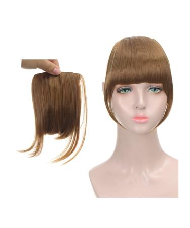 Bangs Hair Clip Clip in Bangs Synthetic Bangs Hair Clip in Extensions French Natural Fringe Bangs Clip in Thick Front Neat Flat Bang Short Straight Hair piece Bangs with Temples Bangs Clip in Hair (C SW65-30-30