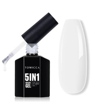 Tomicca 5 in 1 assembly gel 15ml milky white builder nail gel UV/LED gel nail nail rubber base nail gel for nail extension repair nail strengthening nail design milky white-2