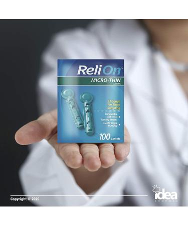 ReliOn Micro-Thin Lancets 100 Ct 33 Gauge Bundle | Diabetes Care Guide Included - Buy Online on GoSupps.com