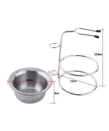 Men's Fashionable Stainless Steel Shave Kit - Brush Stand Holder & Soap Mug - Buy Online on GoSupps.com