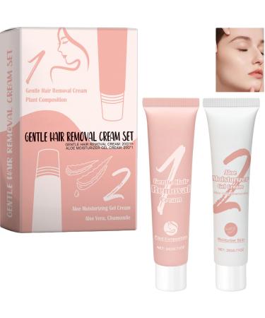 JASUBAI Auures Hair Removal Cream Kit: Facial hair removal cream for women and men moisturizing hair removal gel for upper lip chin and face gentle ingredients (1 set)
