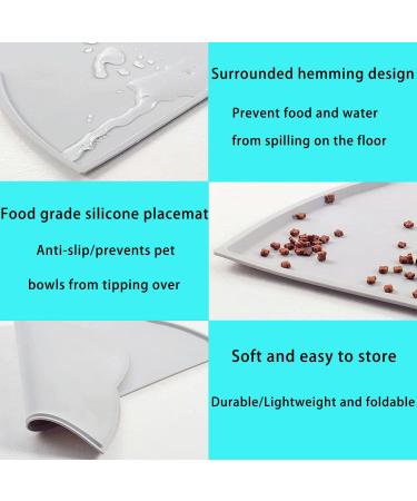 Womlex Silicone Dog & Cat Bowl Pad - Waterproof Non-Slip Feeding Mat Cat Head Shape 44x25cm Blue - Ideal for Dogs and Cats - Buy Online on GoSupps.com