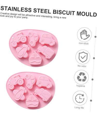 Alipis 2pcs Silicone Baking Mold Silicone Molds Fruit Tray Vehicle Chocolate Mold 3D Mousse Fondant Mold 21x16cm Pink - Buy Online on GoSupps.com