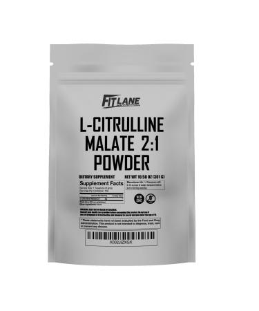 L Citrulline Malate 2 1 Powder 300 Grams - Bulk L Citrulline Powder - Free Form Amino Acid Pre Workout Supplement - Raw and Pure with no Additives by Fit Lane Nutrition.