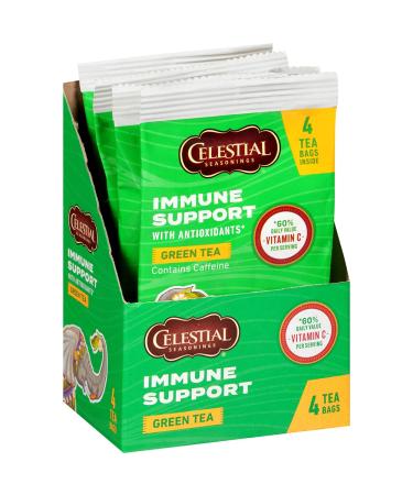 Celestial Seasonings Green Tea Immune Support with Antioxidants Contains Caffeine 4 Tea Bags (Pack of 6)