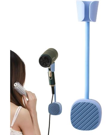 Wezalget Blow Dryer Holder Organizer 360 Degree Adjustable Wall Hair Dryer Rack Adhesive Hair Dryer Organizer No Punching with Cable Hook Blue - Buy Online on GoSupps.com
