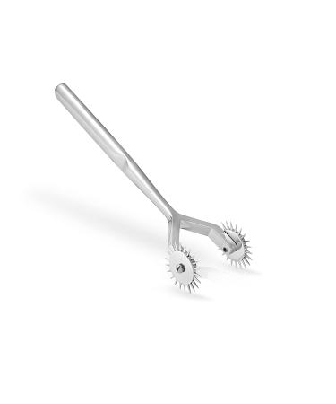 Stainless steel double nerve wheel needle roller massage roller "Double Pain" (chrome)