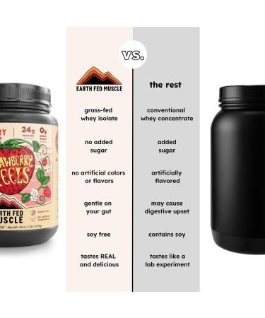 Earth Fed Muscle Strawberry Feels Irish Grass Fed Whey Protein Isolate - NSF-Certified. No Artificial Ingredients Soy Free Gluten Free Non-GMO and Hormone Free (1 Serving Strawberry) Strawberry Feels (Forever) - Buy Online on GoSupps.com