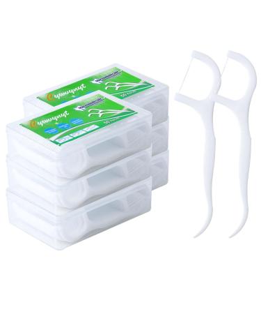 Dental floss stick with toothpick holder tooth wire/dental care interdental flossers with y-shaped design disposable dental stick sticks/tooth cleaner sticks (6 boxes (300PCs)) 300PCs 1.00 m (1 Pack)