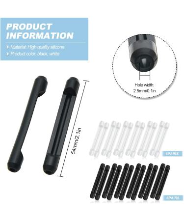 Buy Eyeglass Ear Grips | 12 Pairs of Silicone Ear Hook Cushions for Comfort & Secure Fit - Black & White Options - Buy Online on GoSupps.com