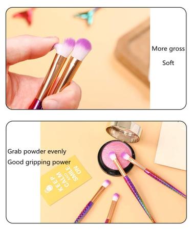Cheeroyal Mermaid Fish Tail Eyeshadow Brush - Rainbow Makeup Brush for Contour Foundation & Blush (1 Piece) - Buy Online on GoSupps.com