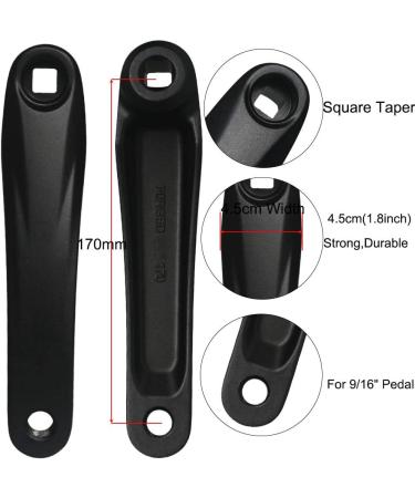 GANOPPER Square Taper Crankset with Black 32T Narrow Wide Chainring - Buy Online on GoSupps.com