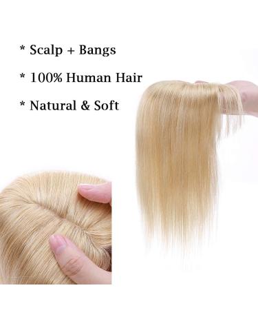 Silk-Co Hair Topper - Real Remy Hair Clip-In Extensions | 10x12cm Base | Long Ponytail for Women | Natural Blonde 24# - Elevate Your Look - Buy Online on GoSupps.com