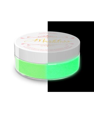 MARBLERS Cosmetic Grade Glow-in-the-Dark Powder Glow Green 0.28oz (8g) | Pearlescent | Dye | Non-Toxic | Vegan | Cruelty-Free | Festival Rave & Party Makeup | Eye Hair Nail Polish Eyeshadow Glow Powder Glow Green
