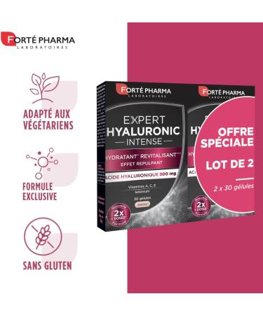  Forte Pharma Fort Pharma - Expert Hyaluronic Intense | Hyaluronic Acid Nutritional Supplement for Skin - Hydration and Plumping Effect | Pack of 2 x 30 Capsules - Buy Online on GoSupps.com