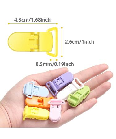 60-Count Plastic Pacifier Clips for DIY Baby Teething Toys - 12 Colors - Buy Online on GoSupps.com