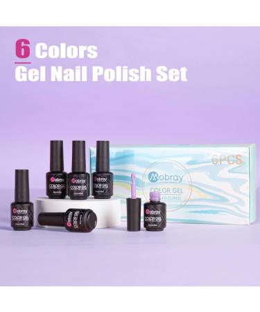 Mobray 6 Colours Gel Nail Polish Grape Purple Set Violet Glitter U V Gel Polish 8ml/pc Soak Off U V LED Nail Lamp Gel Nail Kit - Buy Online on GoSupps.com