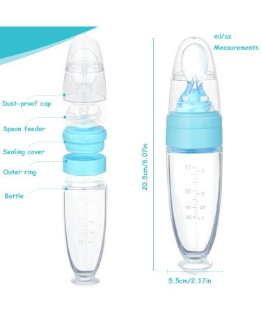 Silicone Baby Food Donor Spoon - Squeeze Feeder for Infants & Toddlers | Blue Baby Spoon Bottle - Buy Online on GoSupps.com