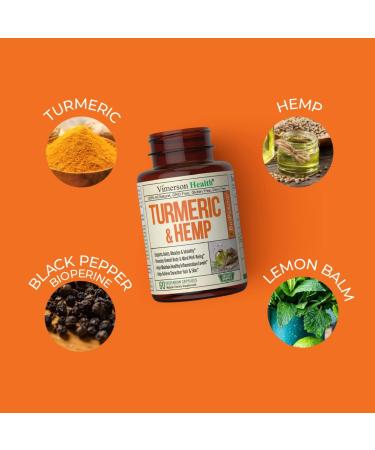 Turmeric Curcumin Capsules with Black Pepper & Hemp - Vegan Joint Support with Bioperine. 95% Curcuminoids for Sleep, Mood & Stress - 60 Caps - Buy Online on GoSupps.com