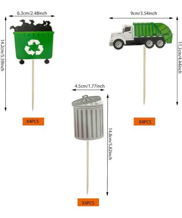 Garbage Truck Birthday Party Supplies Garbage Truck Cupcake Toppers for Trash Truck Waste Management Recycling Party Supplies - Buy Online on GoSupps.com