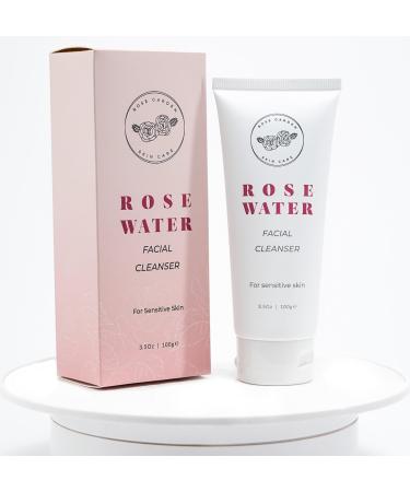 Rose Water Facial Cleanser - Unscented Daily Face Wash for Sensitive Skin | Vegan Cruelty-Free All Natural Formula to Prevent Breakouts & Reduce Irritation - Buy Online on GoSupps.com
