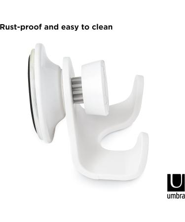 Umbra Flex Double Shower Hook - Gel Closure Technology Rust-Free Easy Installation for Luffa Brush Washcloth & Razors | White - Buy Online on GoSupps.com