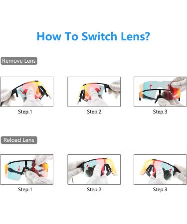 Duduking Sports Glasses | UV400 Protection Cycling Sunglasses for Men & Women | Interchangeable Lenses for Outdoor Activities - Buy Online on GoSupps.com