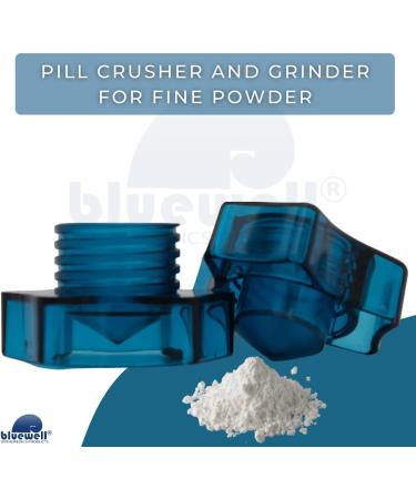 Bluewell Pill Crusher - Fine Powder Grinder for Kids & Pets Ideal for Elderly with Easy Swallowing Cup & Storage Compartment - Buy Online on GoSupps.com