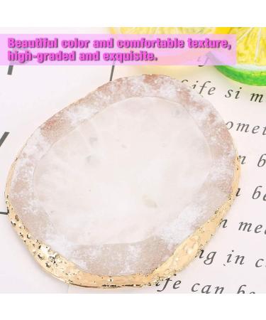 Polish Mix Palette Resin Nail Art Palette Paint Drawing Color Dish Golden Edge Resin Stone Paint Drawing Color Dish Manicure Nail DIY Tool(White) - Buy Online on GoSupps.com