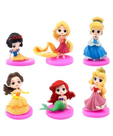 6pc Cake Topper for Princess Princess Birthday Party Decoration Supplies Kids Birthday Party Cake Decoration pvc