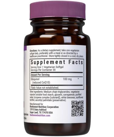 Buy Bluebonnet Nutrition Cellular Active CoQ10 Ubiquinol 100 mg - Energy & Heart Health - Non-GMO Gluten-Free Vegetarian - 30 Vegetable Softgels - International Shipping Available - Buy Online on GoSupps.com