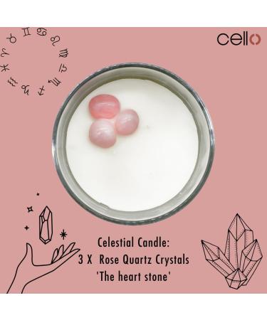 Celestial Rose Quartz Crystal Scented Candle - Astrology Gift for Women and Men - Buy Online on GoSupps.com