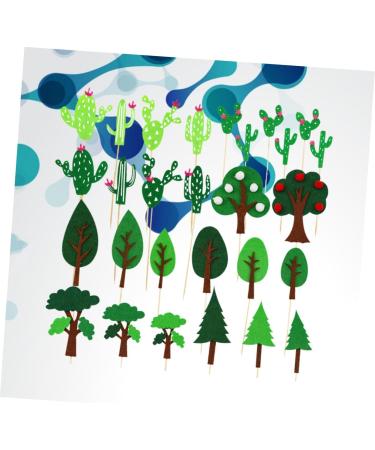 PRETYZOOM 28pcs Kids Birthday Cupcake Topper Birthday Cake Decoration Leaves Cake Picks Forest Party Supplies Cake Decorations Kid Birthday Insert Cake Hawaiian Tropical Cactus Ornaments - Buy Online on GoSupps.com