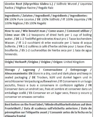 Herba Organica Licorice Root - Glycyrrhiza Glabra L - Liquorice (50g) 1.76 Ounce (Pack of 1) - Buy Online on GoSupps.com