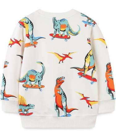 Dinosaur Sweatshirt for Boys | Cotton Long Sleeve Pullover for Toddlers | Kids Casual Top | Baby Clothes 1-8 Years - Buy Online on GoSupps.com