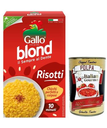 Italian Gourmet E.R. Gallo Riso Blond Risotti 100% Italian Rice Ideal for Risottos Cooking Time 10 Minutes 1kg Pack + 400g Box Italian Gourmet