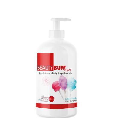 BeautyFit BeautyBum Pump Redefining Muscle Toning Lotion - Tightens and Firms Skin - Sculpt and Tone Problem Areas - Cotton Candy - 16 oz