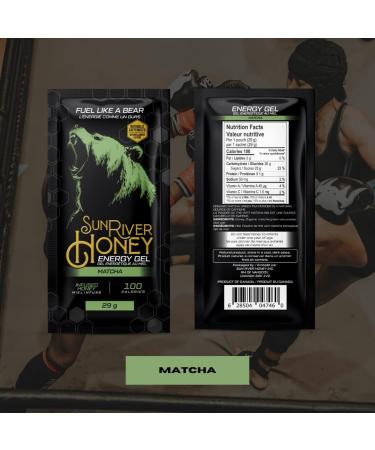 Sun River Honey Flavoured Infusions (Matcha Energy Gel 29 g (Pack of 24)) Matcha 500 g (Pack of 1) - Buy Online on GoSupps.com